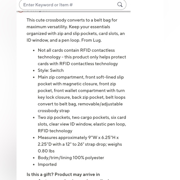 Lug Switch Crossbody/belt bag adjustable/removable strap plaid floral - Picture 16 of 16